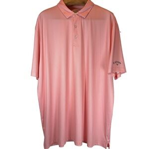 Callaway Opti-Dri Golf Polo Shirt Men's XXL Orange White Checkered Performance